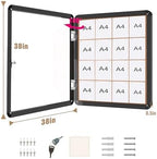Mifuro 38"x38" Enclosed Bulletin Board, Lockable Weather-Resistant Aluminum Cork Noticeboard for School & Office, Black Frame w/Cork - Image 5