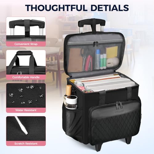Ytonet Rolling Cart for Teachers with Detachable Dolly & Teacher Tote Bag - Image 6