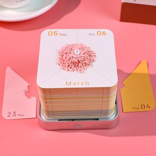 Time Piece Calendar,3D Art Calendar Memo Pad 2026 Creative Desk Calendar with Light,Castle in Sky Tear Away Paper Carving 3D Memo Pad Art Notepad Christmas Gift - Image 3