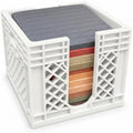 Mini Crate Sticky Note Holder Desk Organizer for Office, 2 Pack, white by Unknown