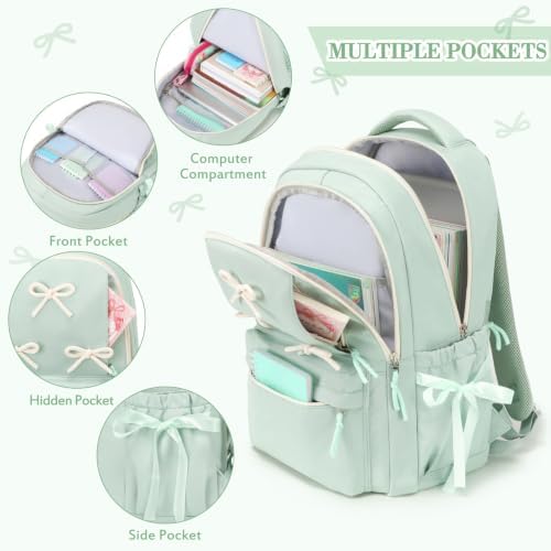 4PCS Bow Backpack for Girls with Leakproof Bento Box - Image 3