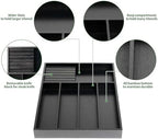 VaeFae Bamboo Silverware Drawer Organizer, 5 Slots, Black - Image 4