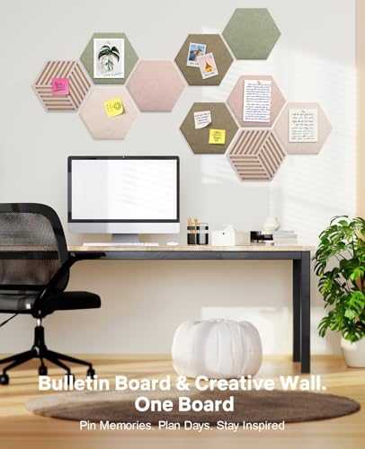 Hexagon Cork Bulletin Board Tiles, Felt Pin Board - Image 5
