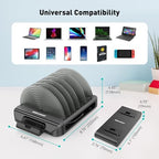 Vertical Laptop Stand Holder & Desk Organizer Rack - Adjustable Dock for MacBook, iPad, Phone (6-in-1 Multi Device Storage System with 360° Rotation) - Image 5