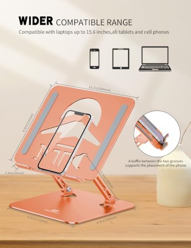 Z-Shaped Laptop Stand for Desk Fits 10"-16" Notebook, Orange - Image 6
