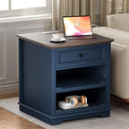 REDAYFUR Lateral File Cabinet 3 Drawer File Cabinet with Charging Station, Printer Stand with Open Adjustable Storage Shelves, Lateral Filing Cabinet for Home Office, Blue - Image 7