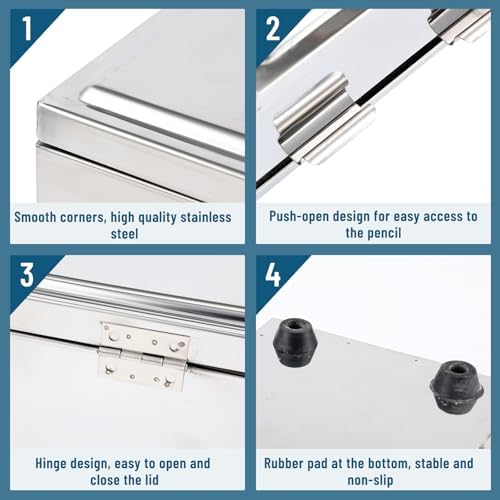 Yaocom Stainless Steel Pencil Dispenser Kit for Classroom,Silver - Image 4