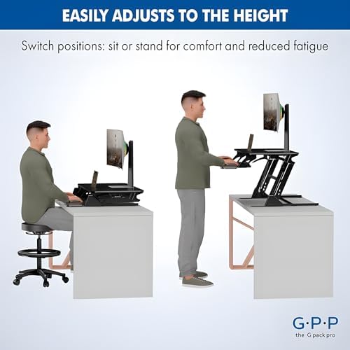 40 Inch Standing Desk Converter, Adjustable Height - Image 5