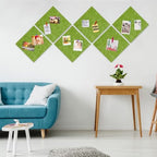 AKTOP Cork Bulletin Board 12x12, 1/2" Thick Felt Cork Board Tiles 12 Pack, Small Square Pin Board for Wall, Self Adhesive Corkboards with 120 Push Pin Wood Clips for School, Home & Office, Green - Image 3