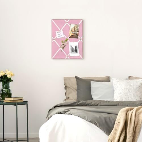 Flannel Fabric Pin Board with Criss-Cross Ribbons, 17x13 in - Image 4