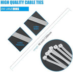 Armpow White 48 inch Cable Zip Ties Heavy Duty 50Pack, 200lbs Ultra Exclusive Strong Plastic Wire Ties, Large Cable Ties Extra Long Tie Wraps, Indoor and Outdoor UV Resistant - Image 6