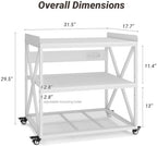 Extra Long Printer Stand with Baffles, 31.5" W x 17.7" D Printer Cart,White - Image 2