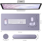 4-in-1 Large Gaming Mouse Pad, Keyboard Wrist Rest Pad & Wrist Support Mousepad Set, Extended Desk Pad Waterproof Desk Mat Protector for Home Office Decor Study Game 35.4×15.7 Inches I Noble Purple - Image 4