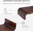 Anji Mountain Monitor Stand for Desk - Desktop Organizer & Laptop Riser, Ergonomic Monitor Riser, Space-Saving, Durable, Easy Assembly & Ideal for Home & Office, Walnut, Power Edition - Image 2