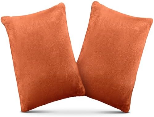1 MIDDLE ONE 2 Pack Small Pillow, Memory Foam Mini Pillow 11 X 7 Inches for Travel, Sleeping, Nap and Neck, Knee, Lumbar Support, Tiny Cushion for Pet, Dogs (Orange) by 1MIDDLEONE