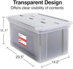 STAPLES Wing Lid File Totes, Letter Size, Clear, 2/Pack - Image 5