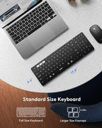 Foldable Keyboard and Mouse, Samsers Folding Bluetooth Keyboard Combo, 2.4G + BT5.0 x 2, Full-Size Portable Travel Keyboard & Rechargeable Wireless Mouse for Windows Android iOS Mac OS, Classic Black - Image 3