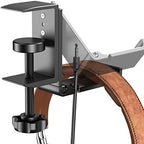 Headphone Stand Headphone Hook, Headphones Stand Under Table Foldable Aluminum Headset Holder Clamp Hanger Mount, Built in Cable Clip Organizer for PC Gaming, Office - Image 2