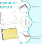 Dunzoom 4 Pack 4x6 Index Card Holder, 2-in-1 Desk & Wall Mounted Acrylic Index Card Display Stand, Includes Screws & Anchors, Clear Notecard Postcard Recipe Organizer for Office, Business, Classroom - Image 3