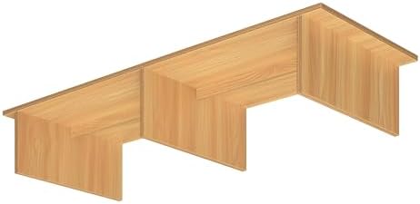 Pemberly Row Large TV-Monitor Riser, 42" W x 15.75" D x 8" H, Light Oak Wood Finish, Particle Board with Melamine Veneer, Support Bar Included, Home Entertainment or Office Display Stand - Image 5