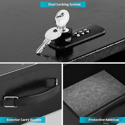 Dalmbox Fire Resistant Document Lock Box Safe Dual Key & Combo, Black - Image 4