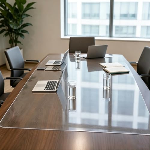 Clear Table Cover Protector 31.5x66.9in, 1.5mm PVC Pad Tablecloth by ACFBGFV