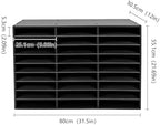 27 Compartments Literature Organizer with Adjustable Shelves Desktop File Sorter Mail Center Paper Storage Cabinet Home & Office Mailbox School Classroom Keepers (Black 27 Slots) - Image 2