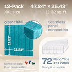 X-Large Cork Board Alternative 12-Pack Felt Bulletin Board Thick and Decorative Pin Board for Home Office Walls 47.24 x 35.43 Inches with 72 Adhesive Tabs - [Light Turquoise] - Image 3