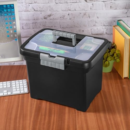 Sterilite Portable File Box, Letter File Storage Bin with Handle, 4 Pack - Image 6
