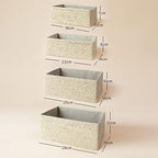 LA JOLIE MUSE Bathroom Basket Organizers, Paper Rope Storage, Beige 4 Pack - Image 4