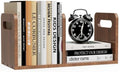 100% Solid Wood Adjustable Desktop Bookshelf With Movable Divider, Retro Tabletop Bookshelf With Convenient Handle Design for Living Room, Home, Office, Perfect for Magazines, Books, Files (Brown) by Soultopxin