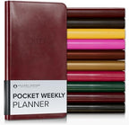 Gallery Leather Pocket Weekly Planner 2026-2027 Acadia Deep Red by GalleryLeather
