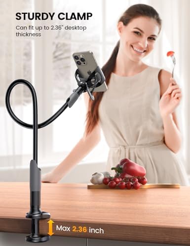 Lamicall Gooseneck Bed Phone Holder 33.4" Full Adjustable Flexible Arm - Image 4
