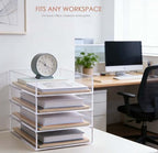 Acrylic Paper Organizer Letter Tray, Stackable Desk Organizer, 4-Tier - Image 5