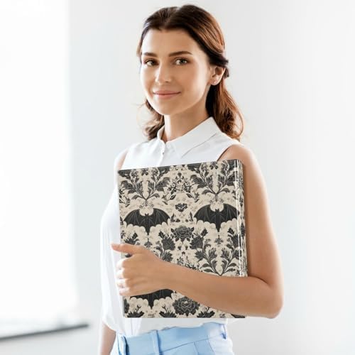 Gothic Bat Round Ring Binders Floral (6) 1.5 Inch 3 Ring Binder with Clipboard Holds 200 Sheets Office Home School - Image 6
