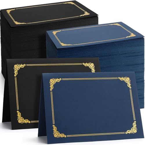 Fainne 120 Pack Certificate Holders Bulk, Diploma Covers, Navy Blue & Black by Fainne