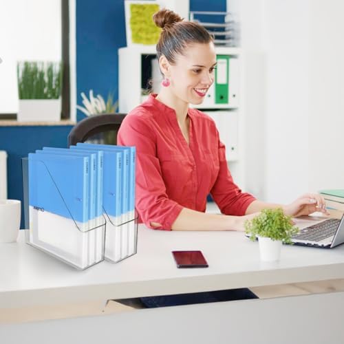 4Pcs Clear Acrylic Magazine File Holder Desktop Storage Organizer - Image 6