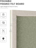 Fluxynara Framed Felt Bulletin Board, 35.4" x 23.6", Sage - Image 3