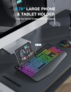SABLUTE Wireless Keyboard and Mouse Combo, 9 Backlit Effects, Large Print - Image 5