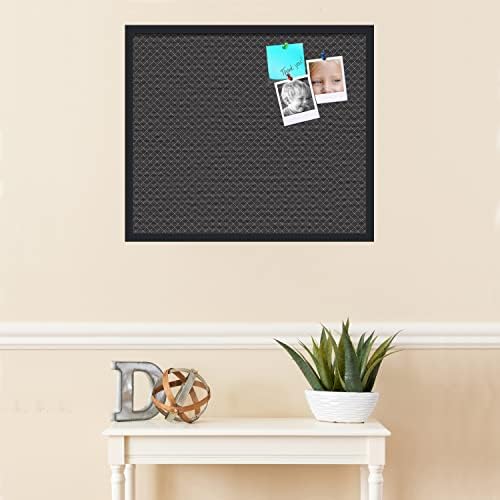 PinPix 28x24 inch Cork Bulletin Board. This Decorative Framed Pin Board Comes with Diamond Pattern in Black Design and Satin Black. Ideal for Home, Office Decor or School (PinPix-120) - Image 3
