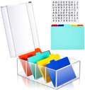 Mooliwe Index Card Holder Acrylic Organizer 50 Dividers, 5 x 8 Inch by Mooliwe