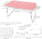 Laptop Desk for Bed, Adjustable Height Laptop Bed Table, Foldable Lap Desk with USB Charge Port, Desktop Card Slot, Side Drawer, Book Shelf, Portable Lap Tray for Eating Reading Working Sofa & Floor - Image 2