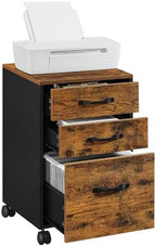 VASAGLE Mobile File Cabinet, 3 Drawers Filing Cabinet with Wheels by VASAGLEbySONGMICSHOME
