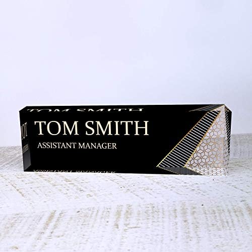 Artblox Office Desk Name Plate Personalized | Custom Name Plates For Desks | Abstract Shapes Design On Clear Acrylic Glass | Cute Office Desk Accessories Customized Gifts - (8" x 2.5") - Image 2