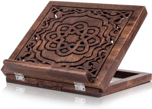 Amyhill Adjustable Wooden Bible Stand 13x10, Carved Book Holder, Vintage by Amyhill