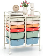 LDAILY 12 Drawer Rolling Storage Cart, Craft Cart Organizer on Wheels w/Metal Frame, Large Capacity & Smooth Drawer, Rolling Cart w/Drawers for Classroom, Office by LDAILY