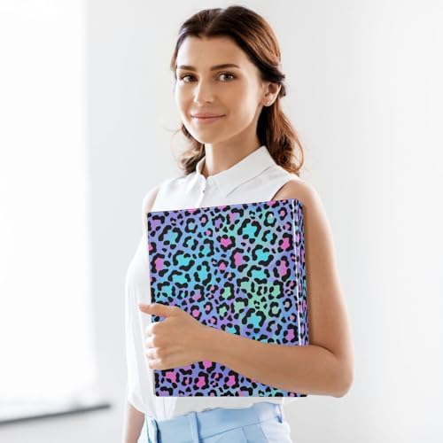 ALAZA Leopard Print Cheetah Purple 3 Ring Binder 1.5 Inch Three Ring Office Binders w/clipboard & 3 Pockets, Hold 200 Sheets, 1pc - Image 5