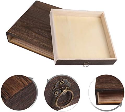 Cabilock Rustic Solid Wood Single Desktop Drawer – Vintage Apothecary Style Monitor Stand & Desk Organizer, Distressed Wood Storage Box for Office Supplies, Jewelry & Crafts (Coffee) - Image 4