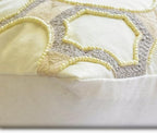 The HomeCentric Decorative Lumbar Pillow Cover Ivory 12"x16" (30x40 cm) Cotton Linen Embroidery, Handmade, Pearl Oblong Pillow Cover, Geometric Contemporary Style - Penina - Image 2