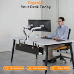 No Drill Under Desk Cable Management Tray (Black) - Image 6